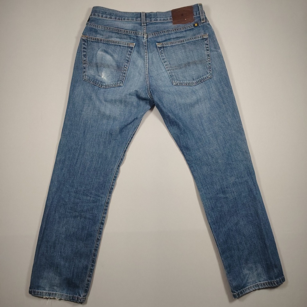 Lucky Brand 221 Original Straight Men 31x30 Blue Faded Denim Cotton Jeans - Picture 2 of 15